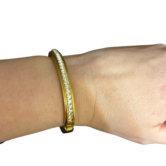 Napier Jewelry - Napier Gold Hinge Bracelet with Rhinestone Accents